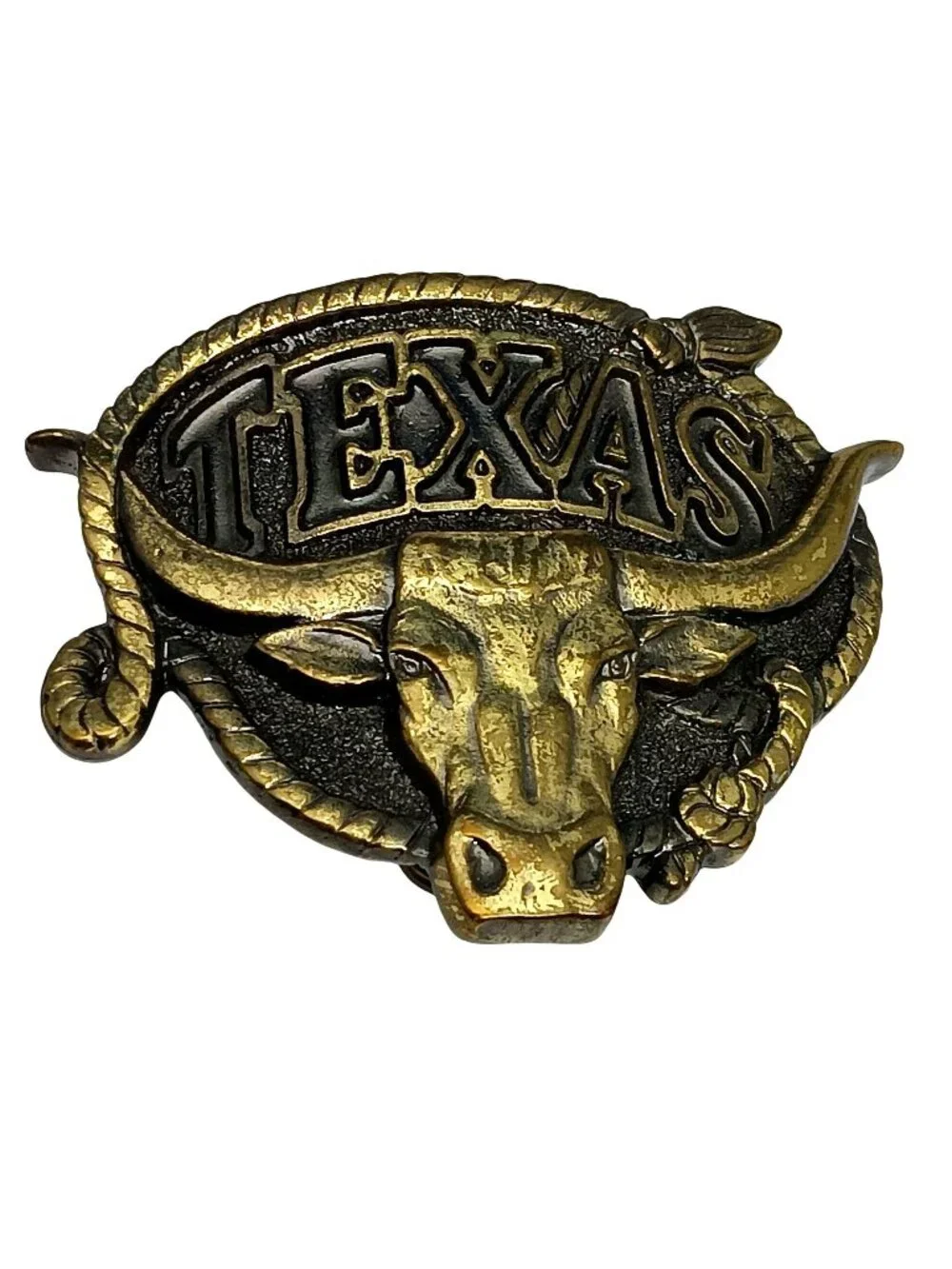 1980 Texas Longhorn 3D Belt Buckle Mad in USA Great American Buckle Co